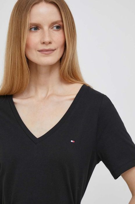 Бавовняна футболка Tommy Hilfiger жіночий колір чорний (3478401)