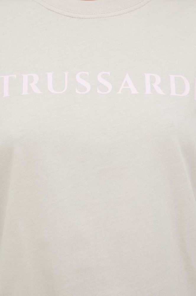 Бавовняна футболка Trussardi колір бежевий фото 5