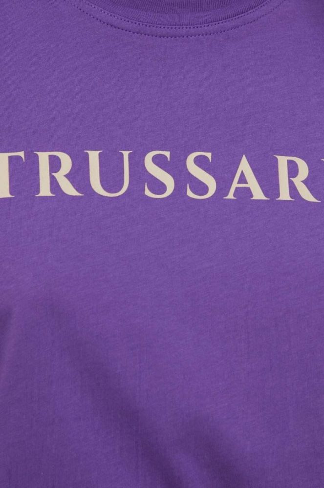 Бавовняна футболка Trussardi колір фіолетовий фото 5
