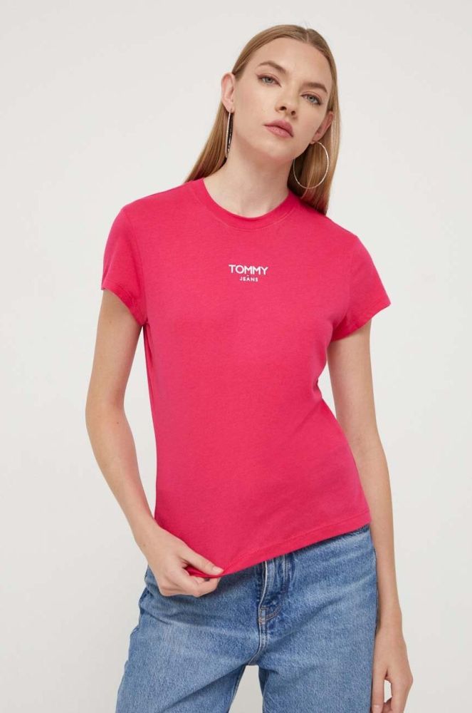 Футболка Tommy Jeans жіночий колір рожевий (3510547)