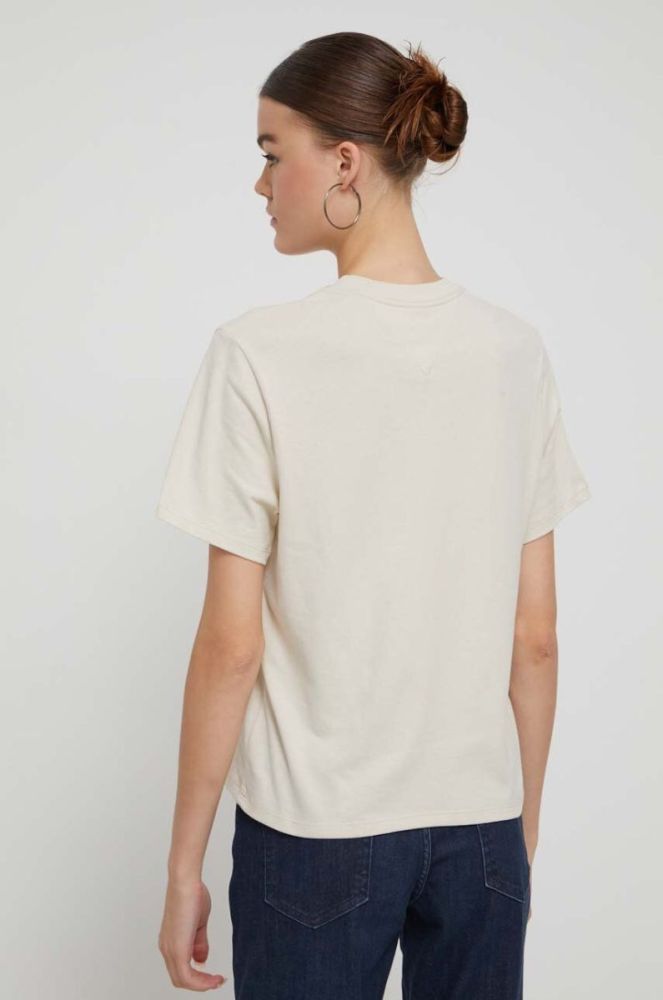 Бавовняна футболка Tommy Jeans колір бежевий (3578641) фото 3