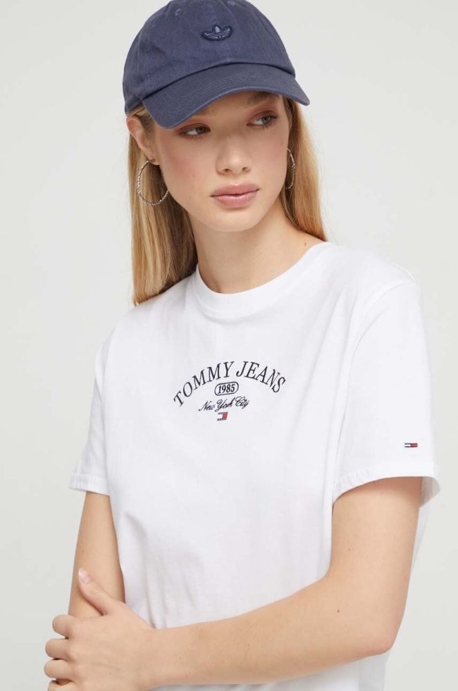 Бавовняна футболка Tommy Jeans колір білий (3593940)