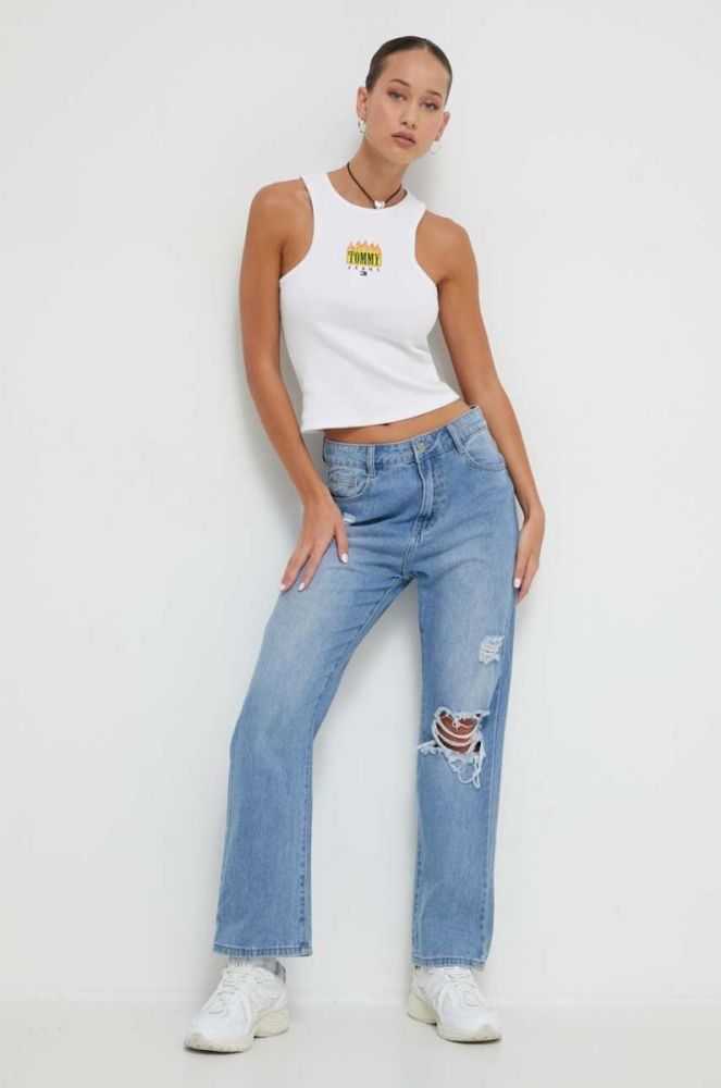 Топ Tommy Jeans жіночий колір білий (3619184) фото 2