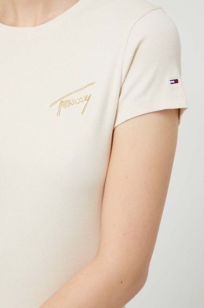 Футболка Tommy Jeans жіночий колір бежевий (3593955) фото 5