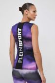 Бавовняний топ PLEIN SPORT колір фіолетовий