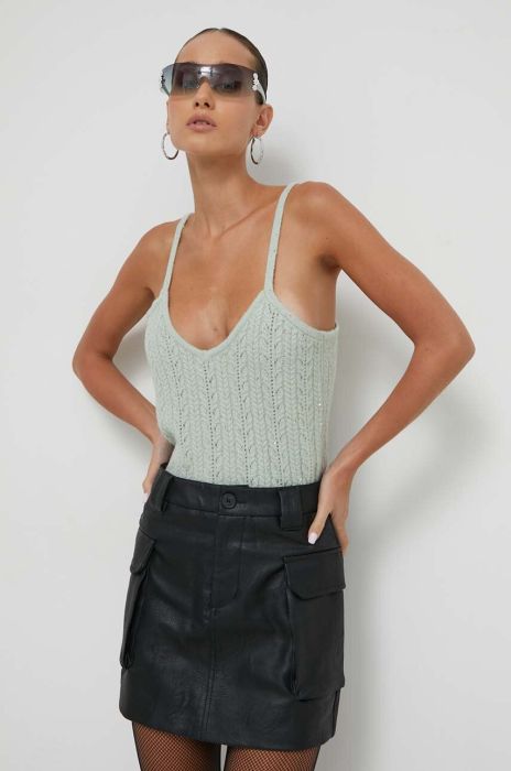 Топ з домішкою вовни Blugirl Blumarine колір зелений