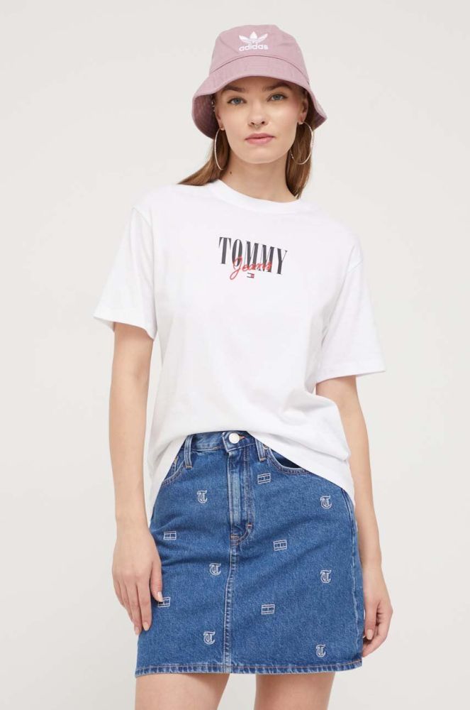 Бавовняна футболка Tommy Jeans колір білий (3513046)