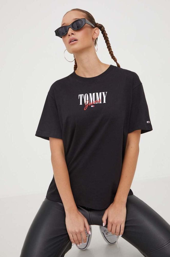 Бавовняна футболка Tommy Jeans колір чорний (3513039)