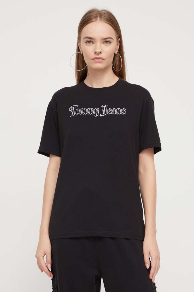 Бавовняна футболка Tommy Jeans колір чорний (3538876)