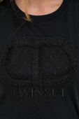 Бавовняна футболка Twinset жіночий колір чорний