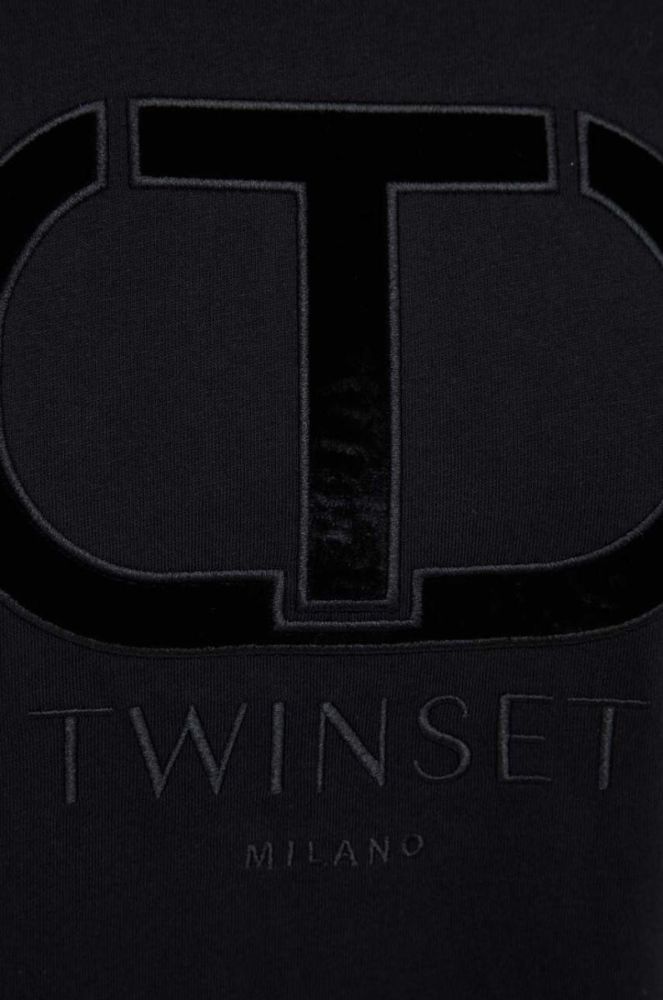 Бавовняна футболка Twinset колір чорний (3548177) фото 5