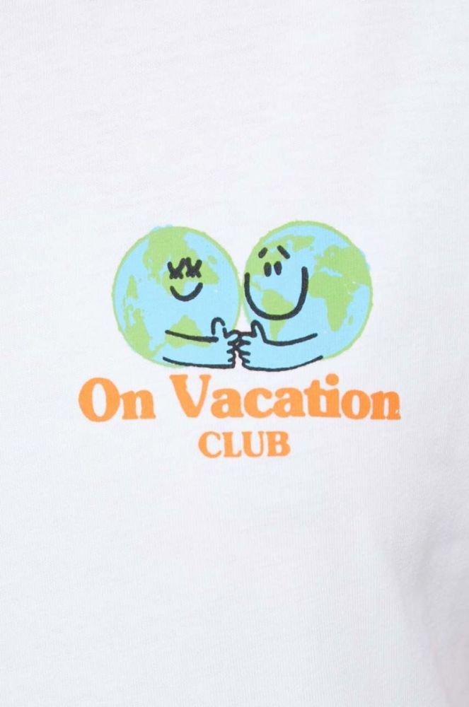 Бавовняна футболка On Vacation жіночий колір білий фото 5