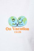 Бавовняна футболка On Vacation жіночий колір білий