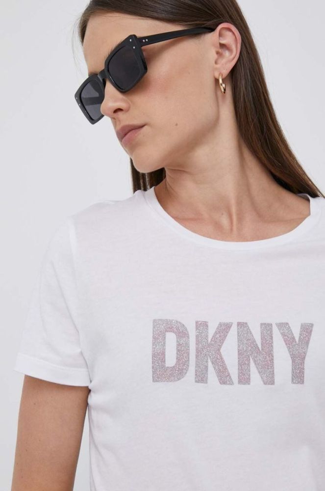 Футболка Dkny жіночий колір білий (3468139) фото 4