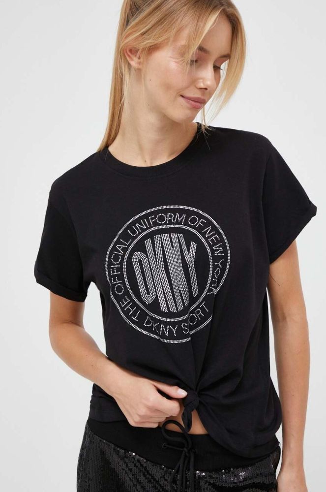 Бавовняна футболка Dkny колір чорний (3447789)
