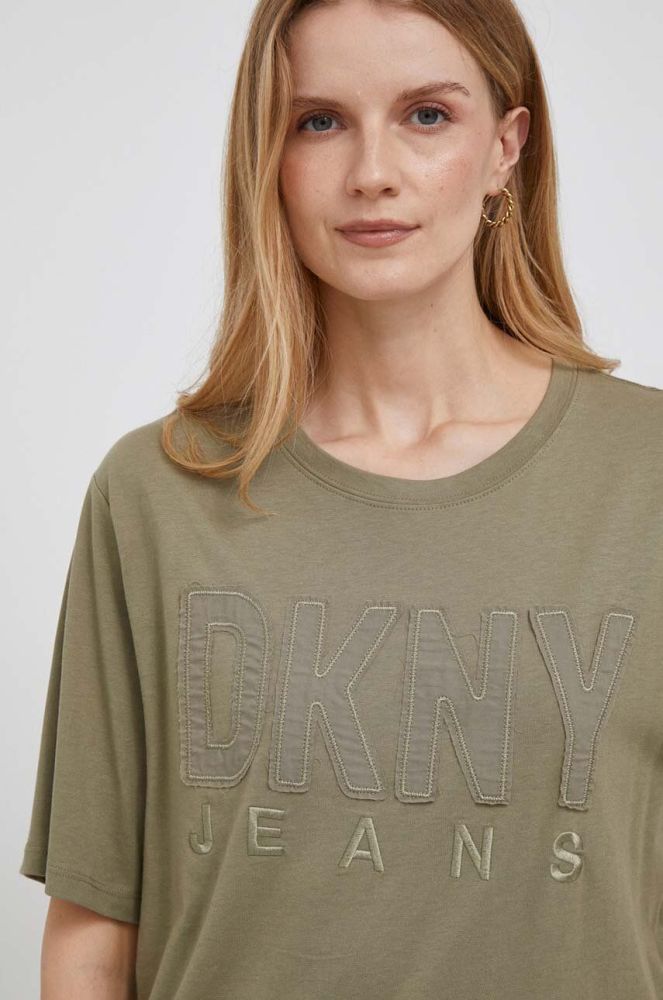 Футболка Dkny жіночий колір зелений (3471608)