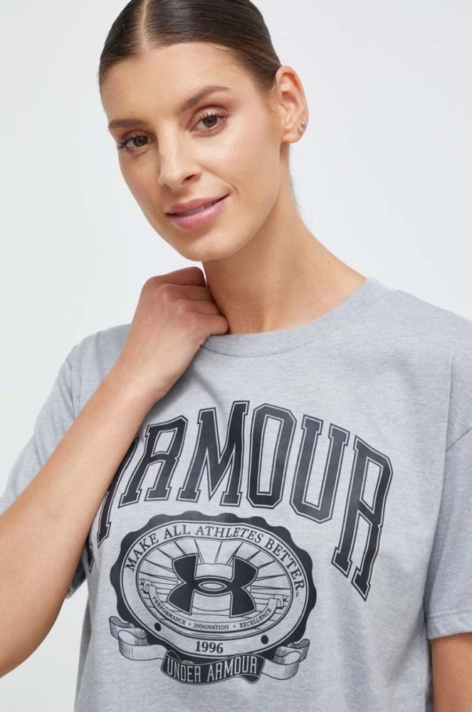 Футболка Under Armour жіночий колір сірий фото 4