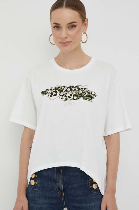 Бавовняна футболка Liu Jo колір бежевий (3412058)