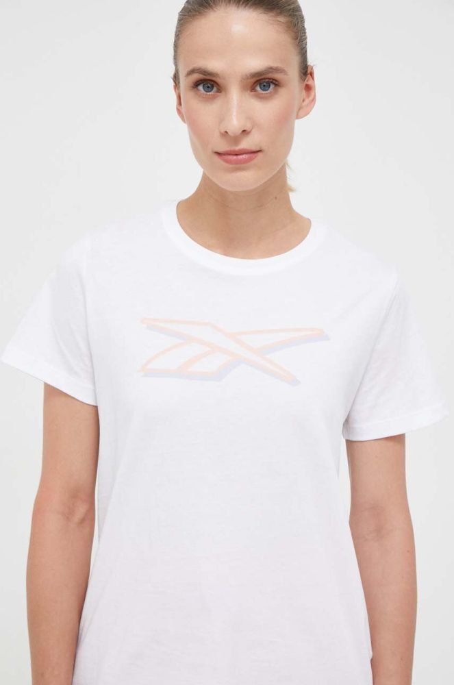 Бавовняна футболка Reebok колір білий (3534856)