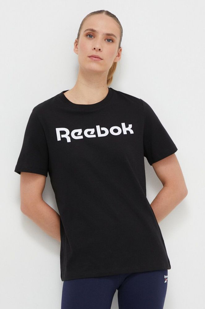 Бавовняна футболка Reebok колір чорний (3542899)