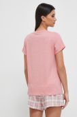Бавовняна футболка lounge Tommy Hilfiger колір рожевий