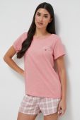 Бавовняна футболка lounge Tommy Hilfiger колір рожевий