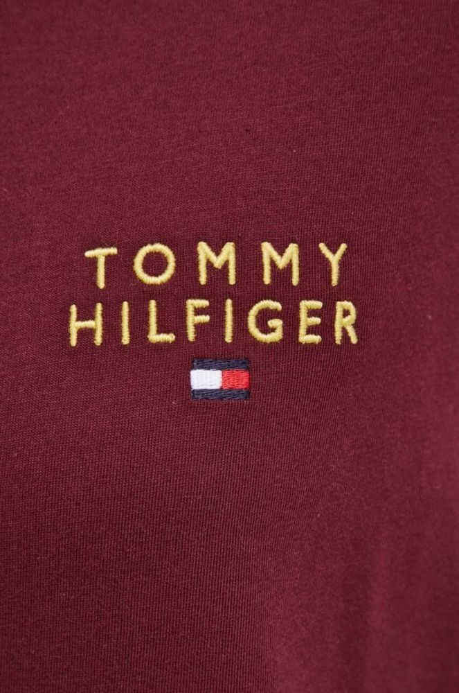 Бавовняна футболка lounge Tommy Hilfiger колір бордовий фото 5