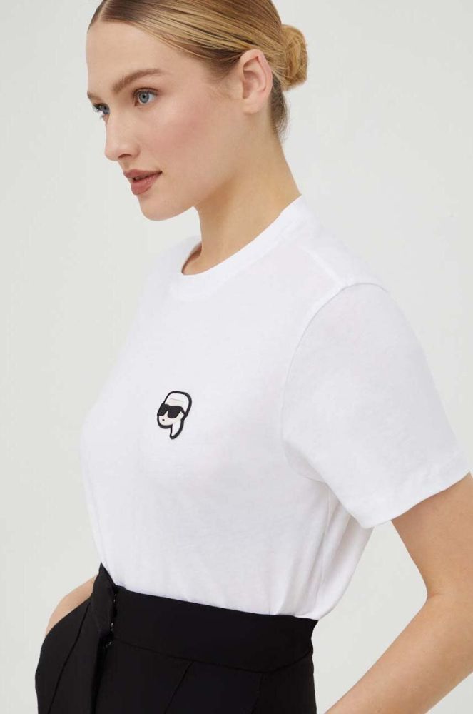 Бавовняна футболка Karl Lagerfeld колір білий (3504960)