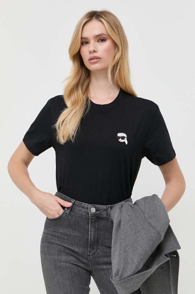 Бавовняна футболка Karl Lagerfeld колір чорний (3504965)