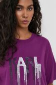 Бавовняна футболка Karl Lagerfeld колір фіолетовий (3538886)