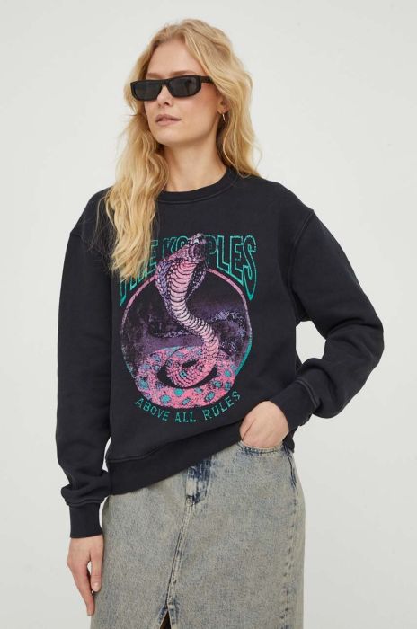 Бавовняна кофта The Kooples жіноча колір чорний з принтом (3689295)