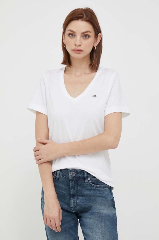 Бавовняна футболка Gant колір білий (3560442)