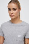 Бавовняна футболка Reebok колір сірий