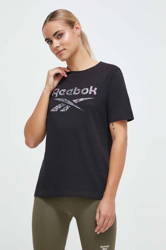 Бавовняна футболка Reebok колір чорний (3586459)