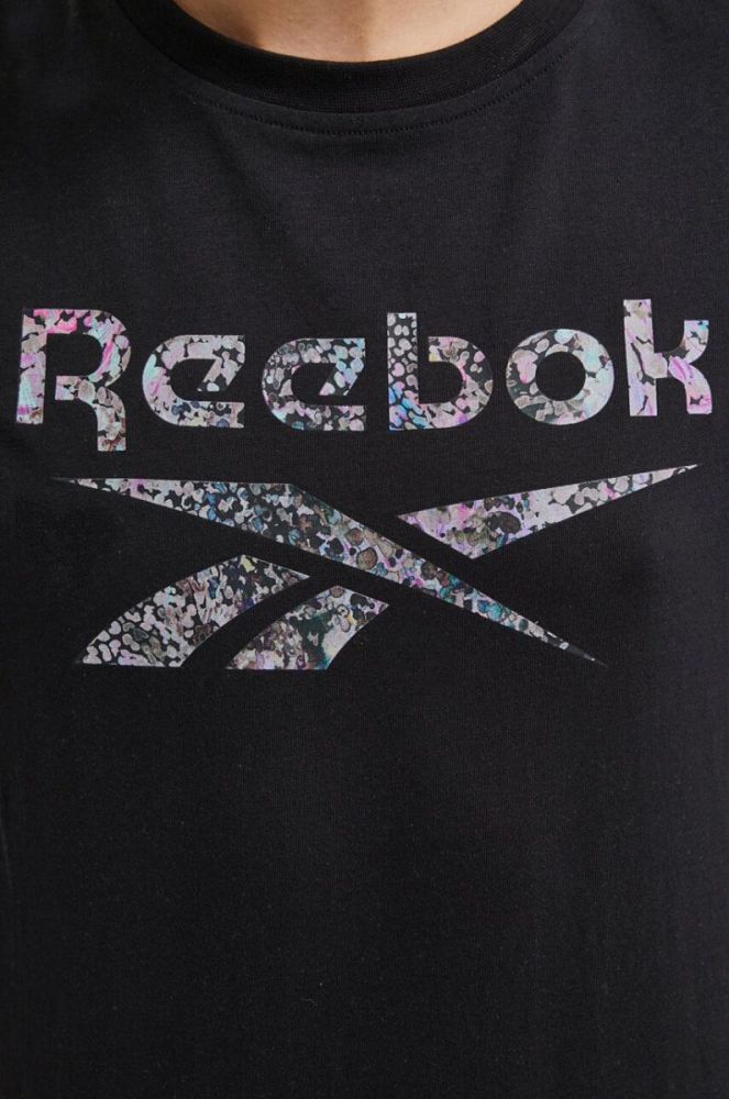 Бавовняна футболка Reebok колір чорний (3586459) фото 5