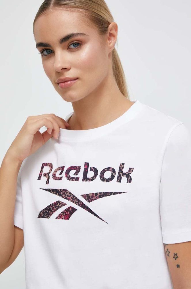 Бавовняна футболка Reebok колір білий (3586463)