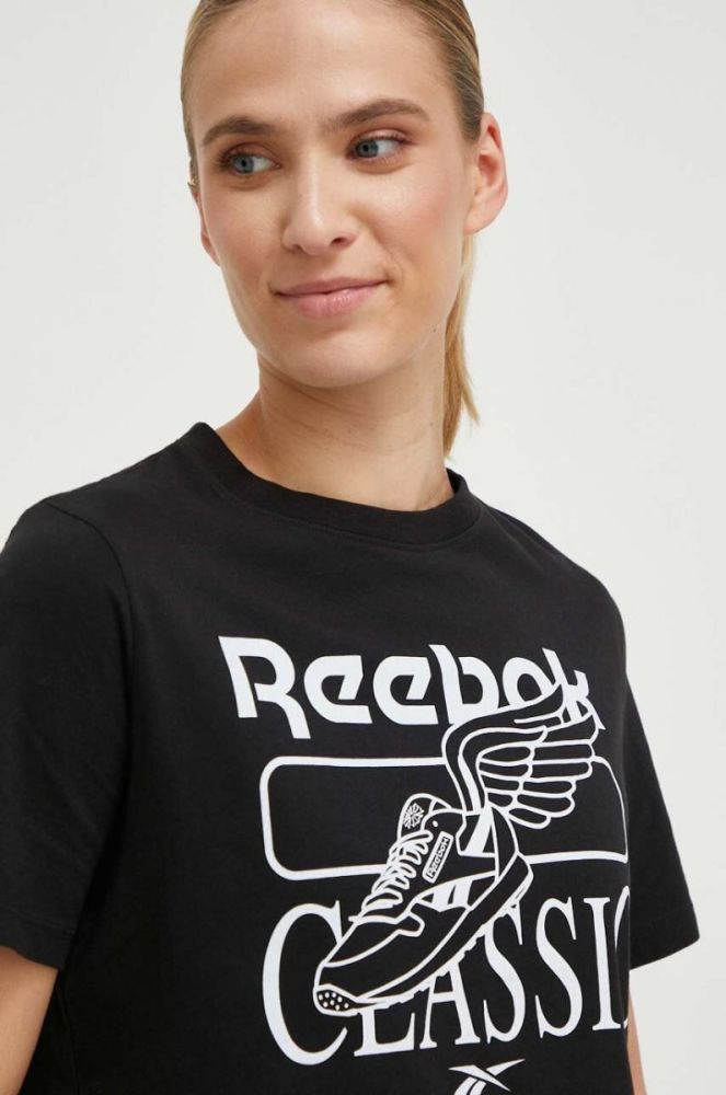 Бавовняна футболка Reebok колір чорний (3548211) фото 3