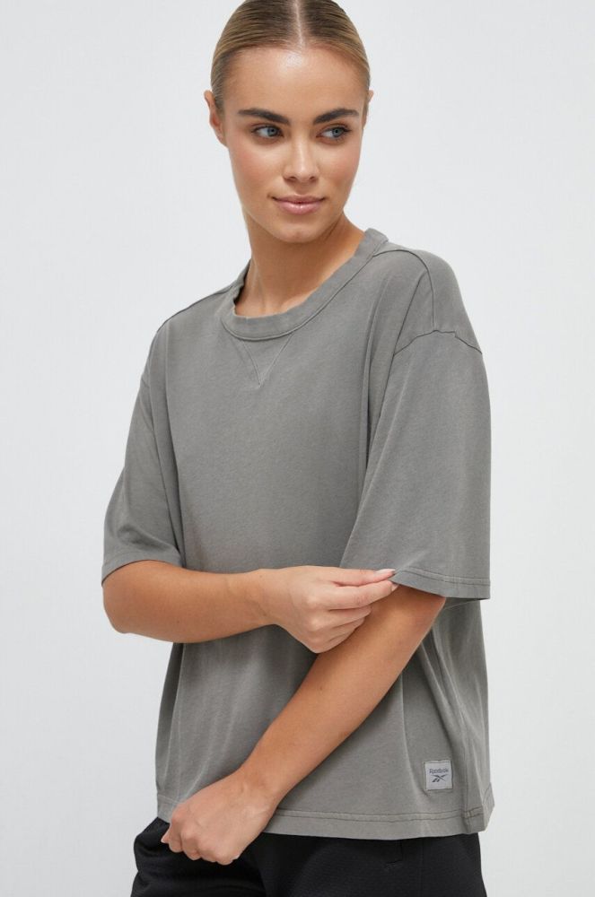 Бавовняна футболка Reebok Classic колір сірий (3576190)