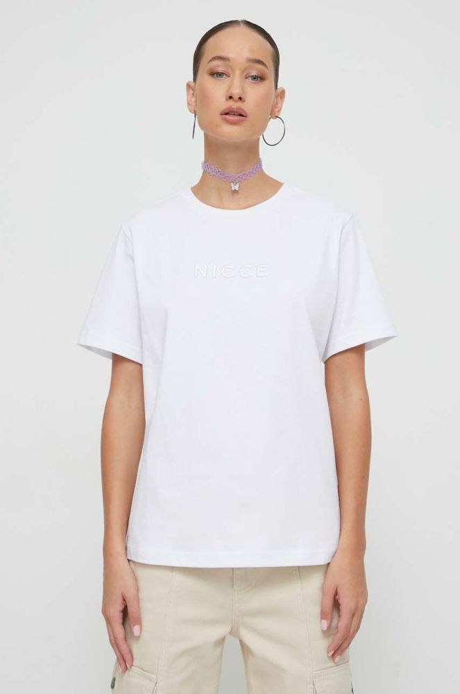 Бавовняна футболка Nicce жіночий колір білий