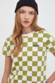 Бавовняна футболка Vans жіночий колір зелений (3681588)