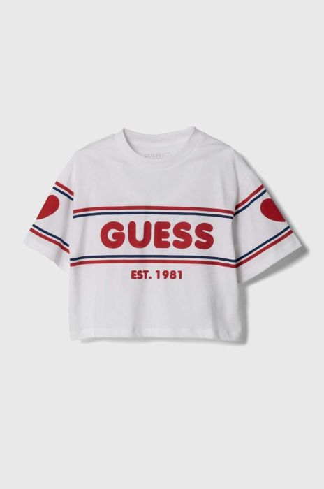 Дитяча бавовняна футболка Guess колір білий (3363530) Дитяча бавовняна футболка Guess колір білий (3363530)