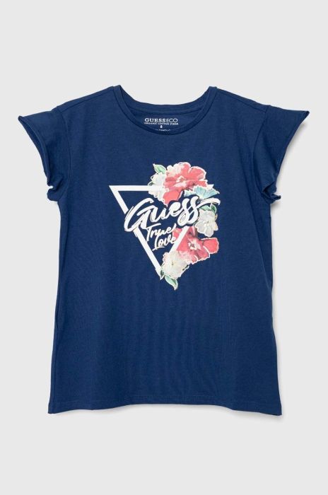 Дитяча футболка Guess колір синій (3508576) Дитяча футболка Guess колір синій (3508576)