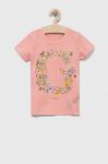 Дитяча бавовняна футболка Guess колір рожевий (3299676)