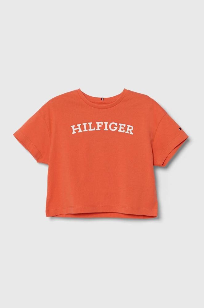 Дитяча бавовняна футболка Tommy Hilfiger колір помаранчевий (3313829)