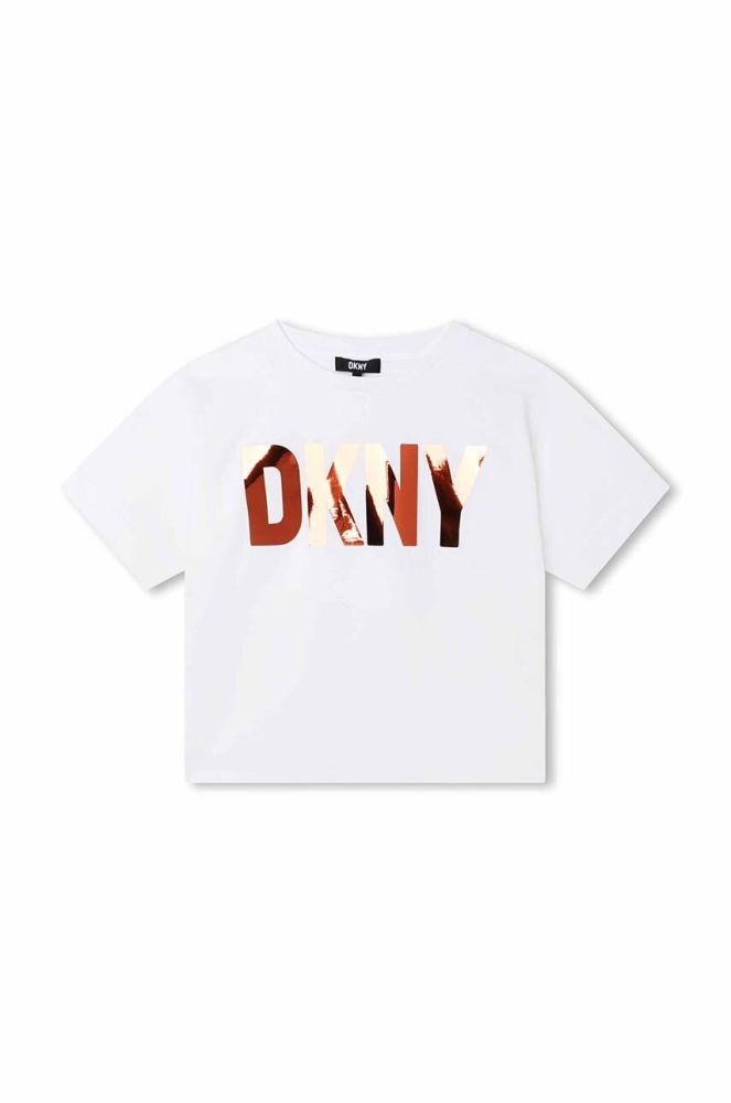 Дитяча бавовняна футболка Dkny колір білий (3426438)