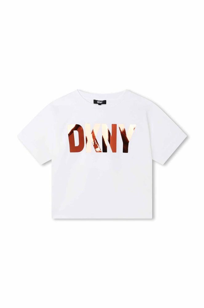 Дитяча бавовняна футболка Dkny колір білий (3426441)