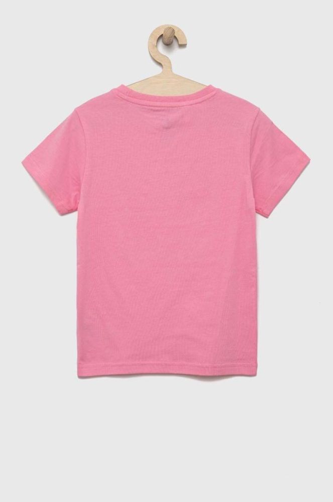 Дитяча бавовняна футболка adidas Originals TREFOIL колір рожевий фото 3