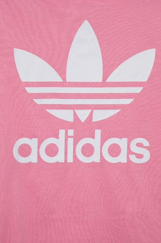 Дитяча бавовняна футболка adidas Originals TREFOIL колір рожевий фото 4