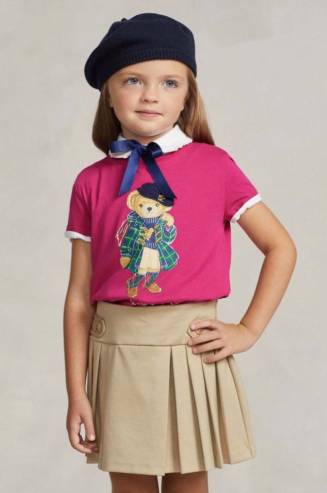 Дитяча бавовняна футболка Polo Ralph Lauren колір рожевий (3443898)