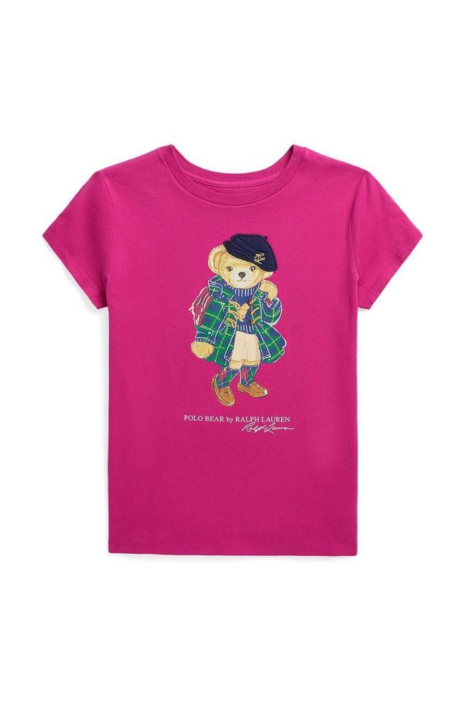 Дитяча бавовняна футболка Polo Ralph Lauren колір рожевий (3443908)